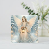 Celestial Winter Angel Lantern of Grace Karte (Stehend Vorderseite)