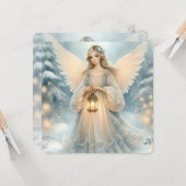 Celestial Winter Angel Lantern of Grace Karte (Vorderseite/Rückseite Beispiel)