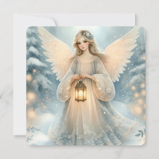 Celestial Winter Angel Lantern of Grace Karte (Vorderseite)