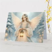 Celestial Winter Angel Lantern of Grace Karte (Gelbe Blume)