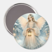Celestial Winter Angel Lantern of Grace Magnet (Vorderseite/Rückseite)
