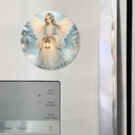 Celestial Winter Angel Lantern of Grace Magnet (In Situ (Kühlschrank))