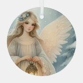 Celestial Winter Angel Lantern of Grace Ornament Aus Glas (Rückseite)