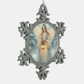 Celestial Winter Angel Lantern of Grace Schneeflocken Zinn-Ornament (Links)