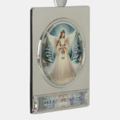 Celestial Winter Angel Lantern of Hope Banner-Ornament Silber (Rechts)
