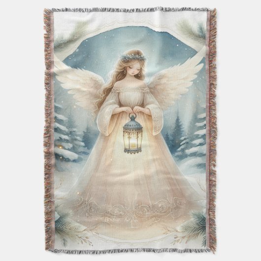 Celestial Winter Angel Lantern of Hope Decke (Vorderseite Vertikal)