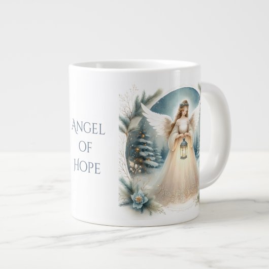 Celestial Winter Angel Lantern of Hope Jumbo-Tasse (Vorderseite Rechts)