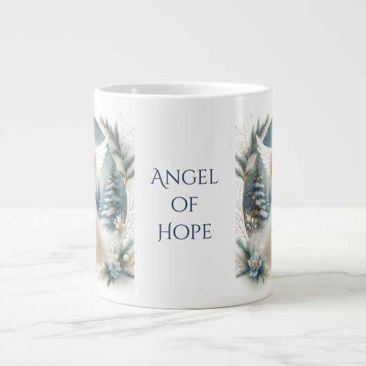 Celestial Winter Angel Lantern of Hope Jumbo-Tasse (Vorderseite)
