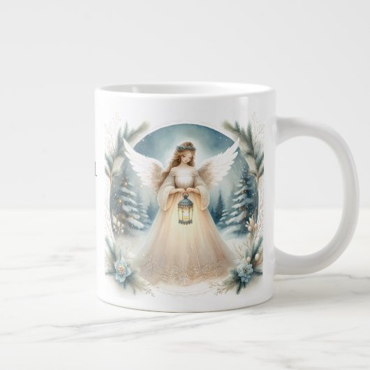Celestial Winter Angel Lantern of Hope Jumbo-Tasse (Rechts)