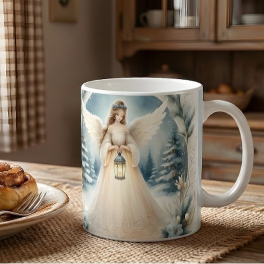 Celestial Winter Angel Lantern of Hope Kaffeetasse