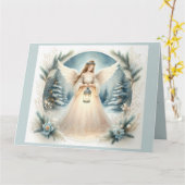 Celestial Winter Angel Lantern of Hope Karte (Gelbe Blume)