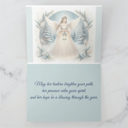 Celestial Winter Angel Lantern of Hope Karte (Innenseite)