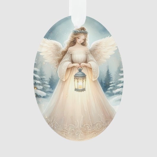 Celestial Winter Angel Lantern of Hope Ornament (Vorderseite)