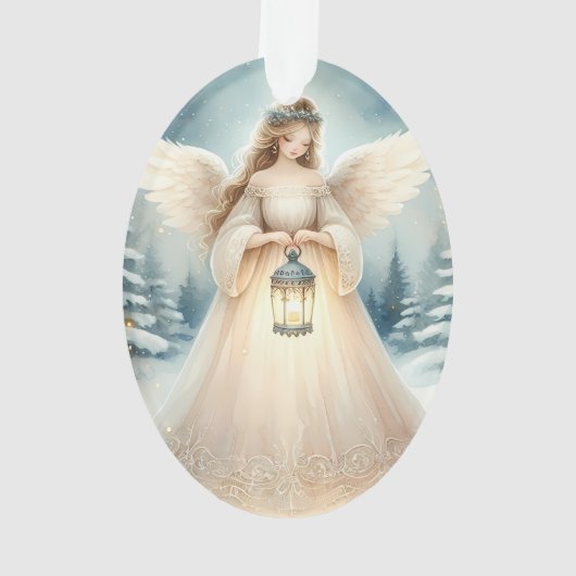 Celestial Winter Angel Lantern of Hope Ornament (Rückseite)