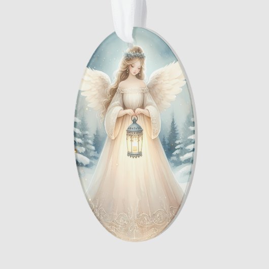 Celestial Winter Angel Lantern of Hope Ornament (Vorderseite)