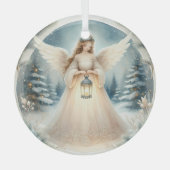 Celestial Winter Angel Lantern of Hope Ornament Aus Glas (Vorderseite)
