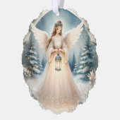 Celestial Winter Angel Lantern of Hope Ornament Karte (Links)