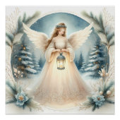 Celestial Winter Angel Lantern of Hope Poster (Vorderseite)