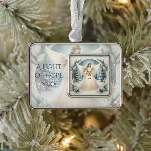 Celestial Winter Angel Lantern of Hope Rahmen-Ornament Silber (Baum)