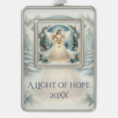 Celestial Winter Angel Lantern of Hope Rahmen-Ornament Silber (Vorderseite)