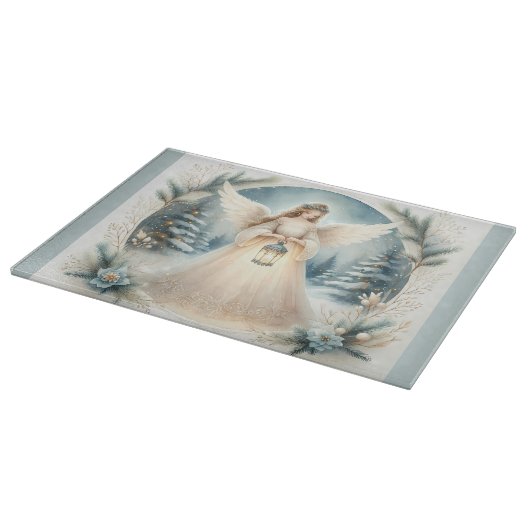 Celestial Winter Angel Lantern of Hope Schneidebrett (Ecke)