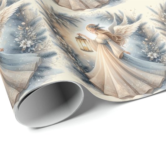 Celestial Winter Angel Lantern of Peace Geschenkpapier (Rolleneckpunkt)