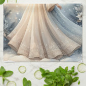 Celestial Winter Angel Lantern of Peace Geschirrtuch (Gefaltet)