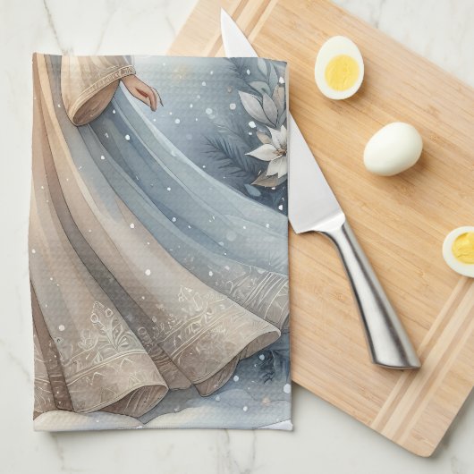 Celestial Winter Angel Lantern of Peace Geschirrtuch (Viertel Falte)