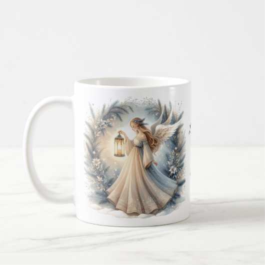 Celestial Winter Angel Lantern of Peace Kaffeetasse (Links)