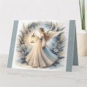 Celestial Winter Angel Lantern of Peace Karte (Vorderseite)