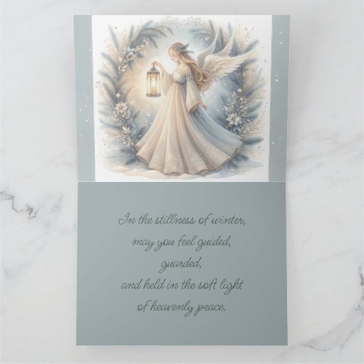 Celestial Winter Angel Lantern of Peace Karte (Innenseite)