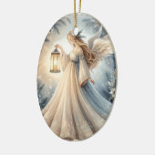 Celestial Winter Angel Lantern of Peace Keramik Ornament (Links)