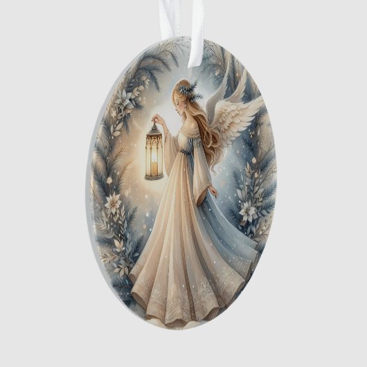 Celestial Winter Angel Lantern of Peace Ornament (Vorderseite)
