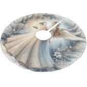 Celestial Winter Angel Lantern of Peace Polyester Weihnachtsbaumdecke (Schrägansicht)