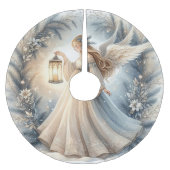 Celestial Winter Angel Lantern of Peace Polyester Weihnachtsbaumdecke (Vorderseite)