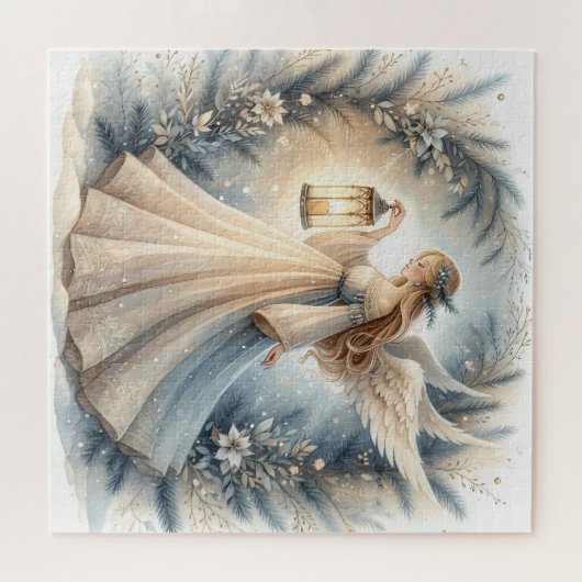 Celestial Winter Angel Lantern of Peace Puzzle (Horizontal)