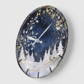 Celestial Winter Elegance Große Wanduhr (Winkel)
