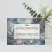 Celestial Winter Midnight Sparkle Wedding Begleitkarte (Stehend Vorderseite)