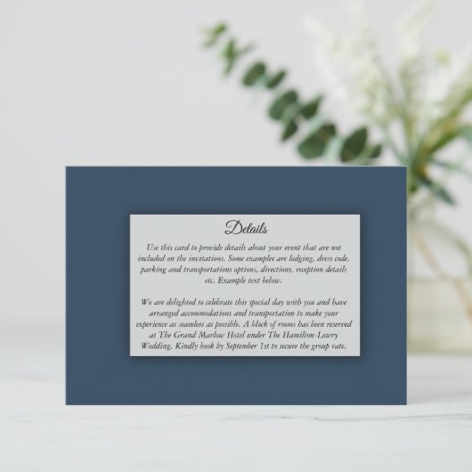 Celestial Winter Midnight Sparkle Wedding Begleitkarte (Stehend Vorderseite)