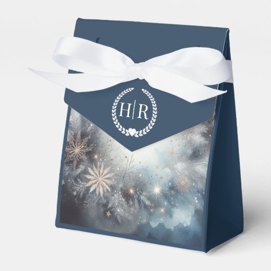 Celestial Winter Midnight Sparkle Wedding Geschenkschachtel (Vorderseite)