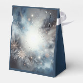 Celestial Winter Midnight Sparkle Wedding Geschenkschachtel (Rückseite)