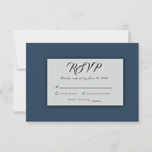 Celestial Winter Midnight Sparkle Wedding RSVP Karte (Vorderseite)