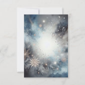 Celestial Winter Midnight Sparkle Wedding RSVP Karte (Rückseite)