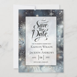 Celestial Winter Midnight Sparkle Wedding Save The Date