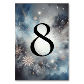 Celestial Winter Midnight Sparkle Wedding Tischnummer (Vorderseite)