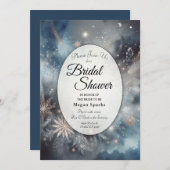 Celestial Winter Mitternacht Sparkle Brautparty Einladung (Vorne/Hinten)