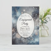 Celestial Winter Mitternacht Sparkle Engagement Pa Einladung (Stehend Vorderseite)