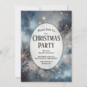 Celestial Winter Mitternacht Sparkle Weihnachtsfes Einladung