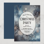 Celestial Winter Mitternacht Sparkle Weihnachtsfes Einladung (Vorne/Hinten)