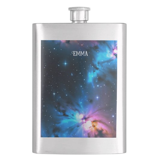 Celestial Wirbel von Stars Individuelle Name Flachmann (Vorderseite)